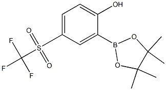 2-(4,4,5,5-Tetramethyl-1,3,2-dioxaborolan-2-yl)-4-(trifluoromethylsulfonyl)phenol Structure