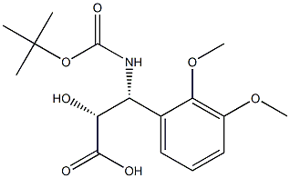 N-Boc-(2R,3R)-3-Amino-2-hydroxy-3-(2,3-dimethoxy-phenyl)-propanoic acid 化学構造式