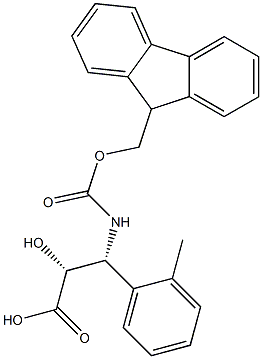 N-Fmoc-(2R,3R)-3-Amino-2-hydroxy-3-(2-methyl-phenyl)-propanoic acid 化学構造式