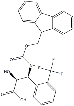 N-Fmoc-(2S,3S)-3-Amino-2-hydroxy-3-(2-trifluoromethyl-phenyl)-propanoic acid Struktur