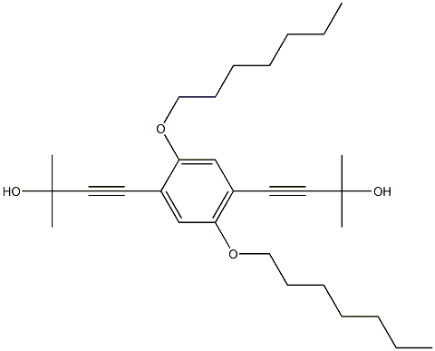 4,4''[2,5-BIS(HEPTYLOXY)-1,4-PHENYLENE]BIS[2-METHYL-3-BUTYN-2-OL] 化学構造式