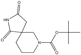 1,3-Dioxo-2,7-diaza-spiro[4.5]decane-7-carboxylic acid tert-butyl ester 化学構造式