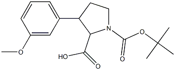 3-(3-Methoxy-phenyl)-pyrrolidine-1,2-dicarboxylic acid 1-tert-butyl ester Structure