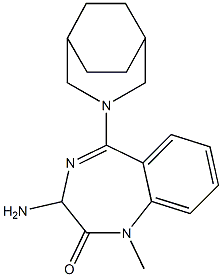 3-Amino-5-(3-aza-bicyclo[3.2.2]non-3-yl)-1-methyl-1,3-dihydro-benzo[e][1,4]diazepin-2-one 结构式
