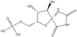 [(2R,3R,4R,5S)-3,4-dihydroxy-7,9-dioxo-1-oxa-6,8-diazaspiro[4.4]non-2-yl]methoxyphosphonic acid,,结构式