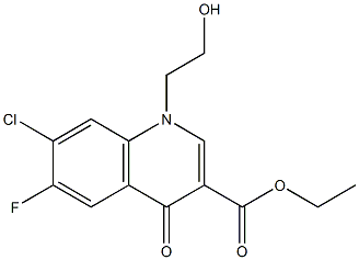 ethyl 7-chloro-6-fluoro-1-(2-hydroxyethyl)-4-oxo-quinoline-3-carboxylate Struktur