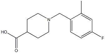 1-(4-fluoro-2-methylbenzyl)piperidine-4-carboxylic acid 化学構造式