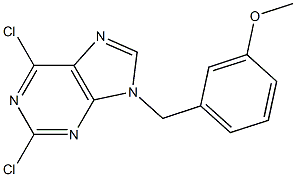 2,6-dichloro-9-(3-methoxybenzyl)-9H-purine 结构式