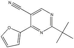 2-tert-butyl-4-furan-2-ylpyrimidine-5-carbonitrile Struktur