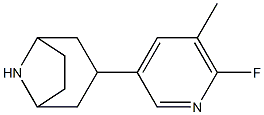 3-(6-fluoro-5-methylpyridin-3-yl)-8-azabicyclo[3.2.1]octane 化学構造式