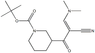 tert-butyl 3-[(2E)-2-cyano-3-(dimethylamino)prop-2-enoyl]piperidine-1-carboxylate,,结构式
