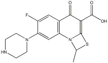 6-FLUORO-7-(1-PIPERAZINYL)-1-METHYL-4-OXO-4H-[1,3]THIAZETO[3,2-A]QUINOLINE-3-CARBOXYLIC ACID 结构式