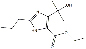 1H-IMIDAZOLE-5-CARBOXYLIC ACID, 2-PROPYL-4-(1-HYDROXY-1-METHYLETHYL), ETHYL ESTER 化学構造式
