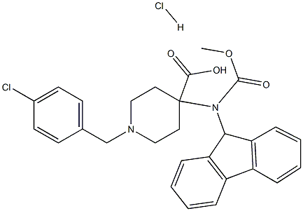 1-(4-chloro-benzyl)-4-(9h-fluoren-9-ylmethoxycarbonylamino)-piperidine-4-carboxylic acid hydrochloride Structure