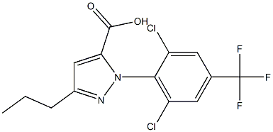 1-[2,6-DICHLORO-4-(TRIFLUOROMETHYL)PHENYL]-3-PROPYL-1H-PYRAZOLE-5-CARBOXYLICACID Structure
