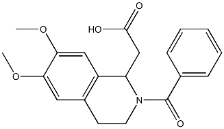 (2-BENZOYL-6,7-DIMETHOXY-1,2,3,4-TETRAHYDROISOQUINOLIN-1-YL)ACETIC ACID 结构式
