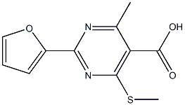 2-(2-FURYL)-4-METHYL-6-(METHYLTHIO)PYRIMIDINE-5-CARBOXYLIC ACID,,结构式