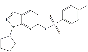 1-CYCLOPENTYL-4-METHYL-1H-PYRAZOLO[3,4-B]PYRIDIN-6-YL 4-METHYLBENZENESULFONATE,,结构式