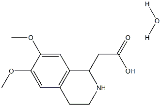 6,7-DIMETHOXY-1,2,3,4-TETRAHYDRO-1-ISOQUINOLINE ACETIC ACID MONOHYDRATE 99% 化学構造式