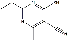 2-ETHYL-4-MERCAPTO-6-METHYLPYRIMIDINE-5-CARBONITRILE 结构式