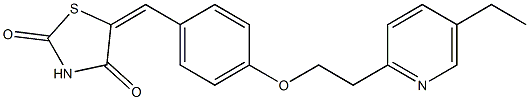 5-[4-[2-(5-エチル-2-ピリジル)エトキシ]ベンジリデン]チアゾリジン-2,4-ジオン 化学構造式