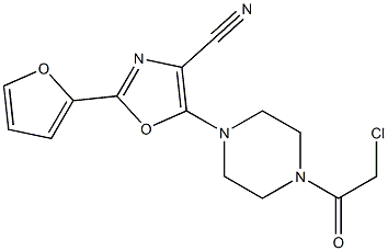5-[4-(CHLOROACETYL)PIPERAZIN-1-YL]-2-(2-FURYL)-1,3-OXAZOLE-4-CARBONITRILE Structure