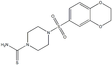 4-(2,3-DIHYDRO-BENZO[1,4]DIOXINE-6-SULFONYL)-PEIPERAZINE-1-CARBOTHIOIC ACID AMIDE 化学構造式