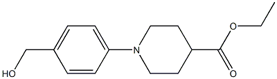 1-(4-HYDROXYMETHYLPHENYL)PIPERIDINE-4-CARBOXYLIC ACID ETHYL ESTER, 95+% Structure