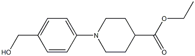 1-(4-HYDROXYMETHYLPHENYL)PIPERIDINE-4-CARBOXYLIC ACID ETHYL ESTER, 95+%,,结构式