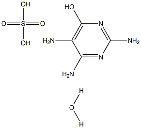 6-HYDROXY-2,4,5-TRIAMINOPYRIMIDINE SULFATE HYDRATE 98%,,结构式