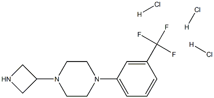 3-(4-(M-TRIFLUOROMETHYLPHENYL)PIPERAZINYL)AZETIDINETRIHYDROCHLORIDE 结构式