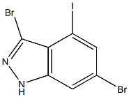 3,6-DIBROMO-4-IODOINDAZOLE 化学構造式