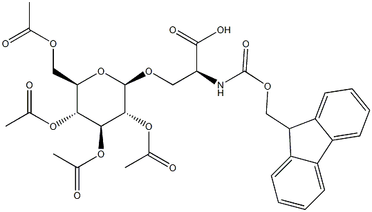 N-FMOC-O-(2,3,4,6-TETRA-O-ACETYL-BETA-D-GLUCOPYRANOSYL)-L-SERINE Structure