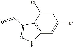 6-BROMO-4-CHLOROINDAZOLE-3-CARBOXYALDEHYDE 化学構造式