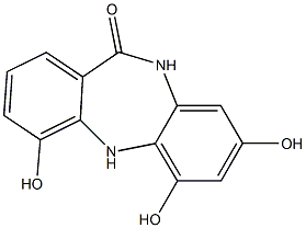 4,6,8-TRIHYDROXY-5,10-DIHYDRO-DIBENZO[B,E][1,4]DIAZEPIN-11-ONE Structure