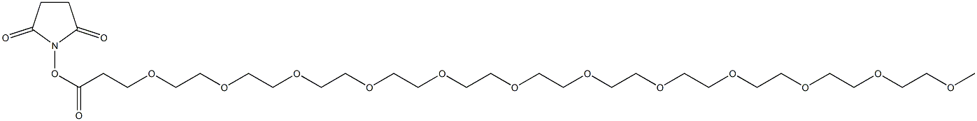 2,5,8,11,14,17,20,23,26,29,32,35-Dodecaoxaoctatriacontan-38-oic acid succinimidyl ester Structure