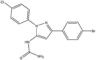 1-(3-(4-bromophenyl)-1-(4-chlorophenyl)-1H-pyrazol-5-yl)thiourea 化学構造式