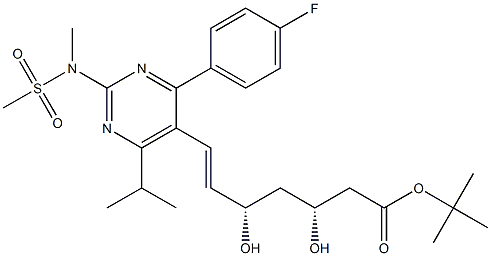 (+)-(3R,5S),TERT-BUTYL 7-[4-(4-FLUOROPHENYL)-6-ISOPROPYL-2-(N-METHYL-N-METHYLSULPHONYLAMINO)-PYRIMIDINE-5-YL]-3,5- DIHYDROXY-6(E)-HEPTENATE Structure