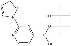 2-(1H-PYRAZOL-1-YL)PYRIMIDINE-4-BORONIC ACID PINACOL ESTER 化学構造式
