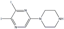 2,3-DIIODO-5-PIPERAZIN-1-YLPYRAZINE,,结构式