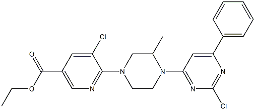 5-CHLORO-6-[4-(2-CHLORO-6-PHENYL-PYRIMIDIN-4-YL)-3-METHYL-PIPERAZIN-1-YL]-NICOTINIC ACID ETHYL ESTER