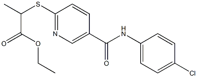 ethyl 2-({5-[(4-chloroanilino)carbonyl]-2-pyridinyl}sulfanyl)propanoate Struktur