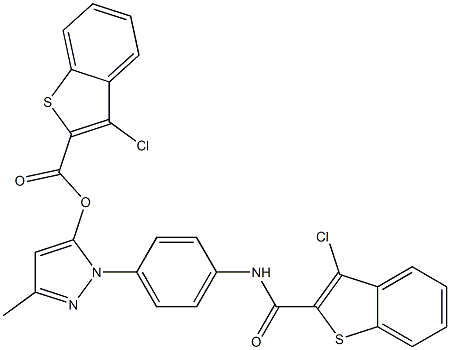 1-(4-{[(3-chlorobenzo[b]thiophen-2-yl)carbonyl]amino}phenyl)-3-methyl-1H-pyrazol-5-yl 3-chlorobenzo[b]thiophene-2-carboxylate|