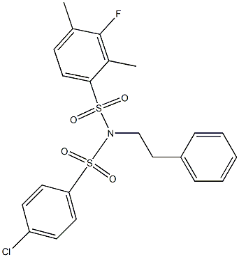 N-[(4-chlorophenyl)sulfonyl]-3-fluoro-2,4-dimethyl-N-phenethylbenzenesulfonamide Structure