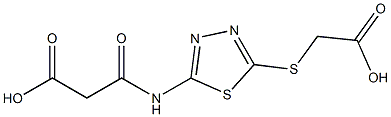 3-({5-[(2-hydroxy-2-oxoethyl)sulfanyl]-1,3,4-thiadiazol-2-yl}amino)-3-oxopropanoic acid,,结构式