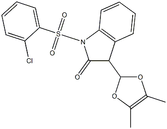 1-(2-chlorobenzenesulphonyl)-3-(4',5'-dimethyl-1',3'-dioxolynyl)-1,3-dihydro-2H-indol-2-one Structure