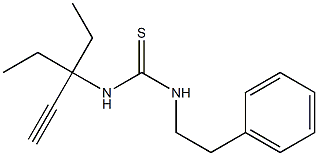 N-(1,1-diethylprop-2-ynyl)-N'-phenethylthiourea Struktur