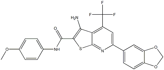 3-amino-6-(1,3-benzodioxol-5-yl)-N-(4-methoxyphenyl)-4-(trifluoromethyl)thieno[2,3-b]pyridine-2-carboxamide