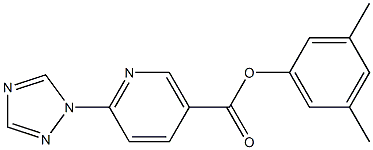 3,5-dimethylphenyl 6-(1H-1,2,4-triazol-1-yl)nicotinate Struktur