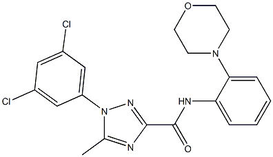 1-(3,5-dichlorophenyl)-5-methyl-N-(2-morpholinophenyl)-1H-1,2,4-triazole-3-carboxamide,,结构式